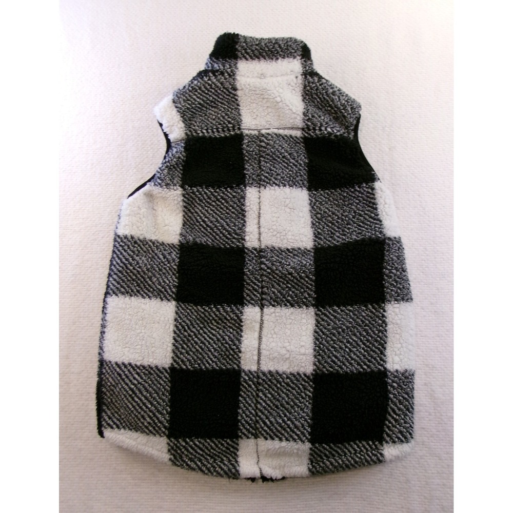 Thread & Supply Sherpa Vest Womens Small Black White Plaid J1447SSHTJ - Picture 6 of 6